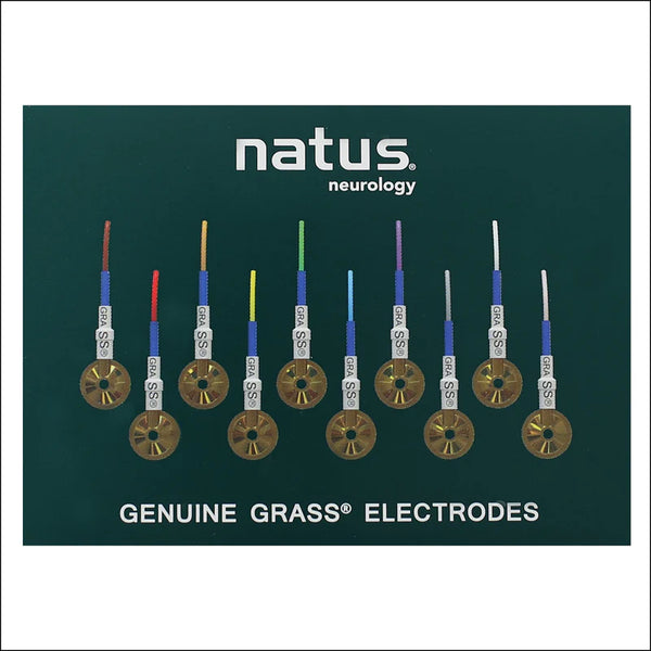 Electrodos Grass Gold Cup, cable de 122 cm, 10 unidades