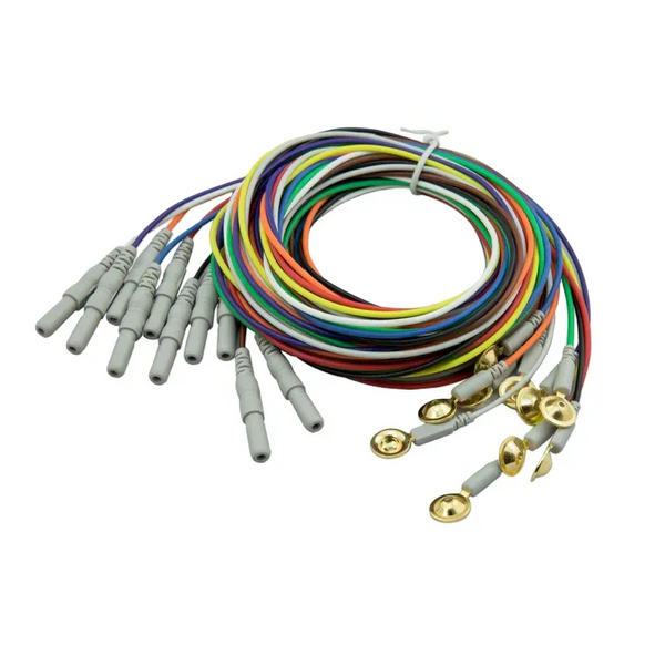 Electrodos CNSAC Gold Cup, cable de 200 cm, 10 unidades
