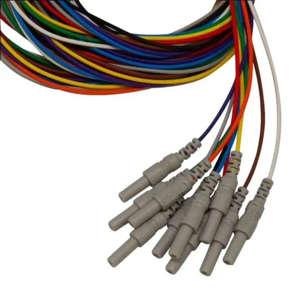 Electrodos CNSAC Gold Cup, cable de 100 cm, 10 unidades