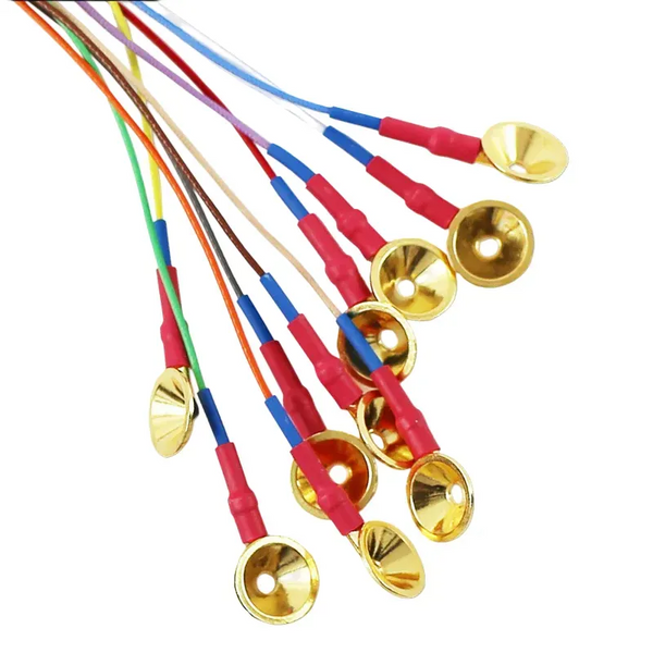 Electrodos Grass Gold Cup, cable de 183 cm, 10 unidades